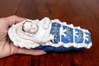 German Porcelain Baby Trinket Box