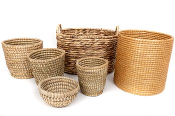 Large Lot Of Woven Baskets