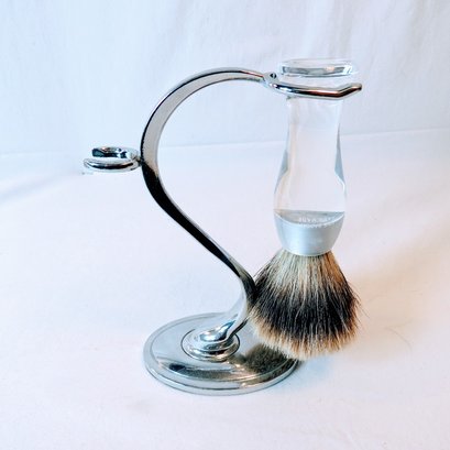 E Shave Clear Handle Silvertip Badger Shaving Brush With S Stand
