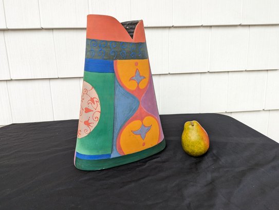 Signed Pottery Vase By Listed Artist Nadeige Choplet