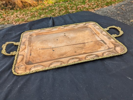 Copper Tray With Brass Details