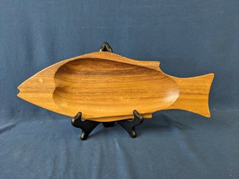 Monkey Pod Wood Inlaid Fish Tray