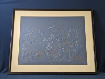 Adeline? Signed Abstract Art Crayon / Pastel Drawing
