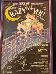 Cast Signed Crazy For You Shubert Theatre Window Card / Poster