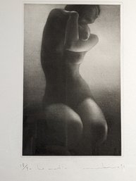 Mikio Watanabe Mezzotint Nude Young Woman 'Le Matin' Or 'The Morning' Signed And Numbered