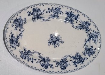 Sarreguemines Vintage Blue And White Platter