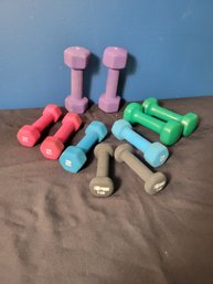Weight Set. All In Good Shape. Rubber Coated And Pleasant To Touch. - - - - - - - - -- -- -- - Loc: Fh In Bag