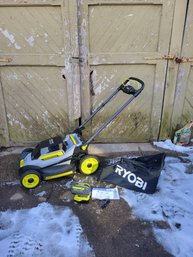 Ryobi 40V Battery Lawnmower .  6amp Battery And Charger Included. Look How Clean.