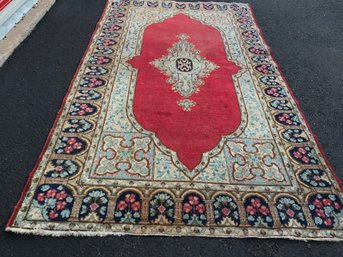 Hand Made Persian Rug , 4 Feet 1 Inch By 7 Feet 2 Inch
