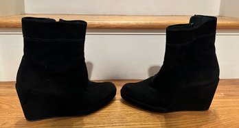 Stewart Weitzman Black Suede Wedge Boots Size 6.5 M