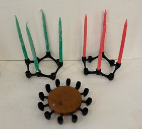 Trio Of Candelabra For Small Candles, By Digsmed From Denmark