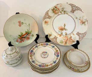 Grouping Of Beautiful Floral Vintage China, Limoges, Crown China Austria, Heinrich