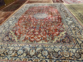 Isfahan Hand Knotted Persian Rug, 9 Feet 10 Inch By 15 Feet 1 Inc