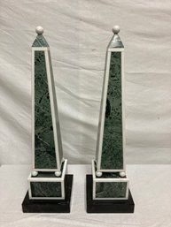 Pair Of Impressive Marble Obelisks