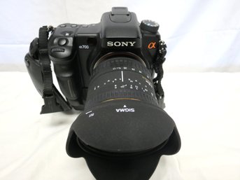 Sony Alpha A700 Digital SLR Camera With Vertical Grip And Sigma Lens Original Box