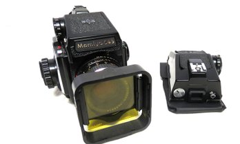 Mamiya 645 Camera With Lens And Tint And Viewfinder