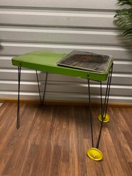 Vintage Metal Outdoor Patio Grill On Hairpin Legs