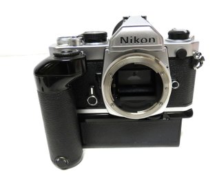 Nikon FE Camera With MD-11 Motor Drive And Eye Cup