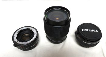 3  Lens Tamron Tele-converter 2x Sears Zoom 28-70mm And Kenko Teleplus 1.4x