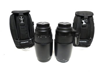 Pair Of Olympus Digital ED Lens Camera Lenses 50-200mm With Tiffen 67mm