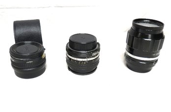 3 Nikon Camera Lenses Quantaray MC Auto Converter Nikkor Auto