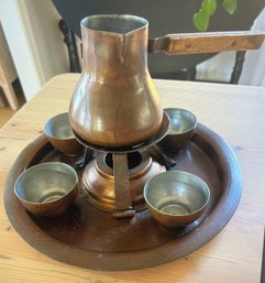 Vtg Copper Turkish Coffee Warmer/server Set