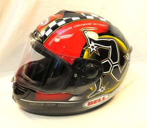 Bell Motorcycle Helmet With Bag Isle Of Man SRT Red Checker