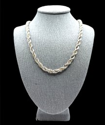 Beautiful Precious Precious 14K Gold And Sterling Silver Thick Twisted Necklace