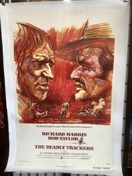 Huge 'the Deadly Trackers' Movie Poster Print On Canvas
