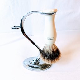 E Shave Beige Handle Silvertip Badger Shaving Brush With S Stand