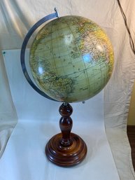 Vintage Early 20th C World Globe On Stand Boghallens Globus By Alfred G. Hassing