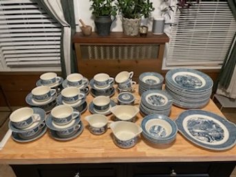 Currier And Ives China Set.  All That You See. - - -- - - - - -- - - - -- -- - - - - - Loc: S4 Laundry Basket