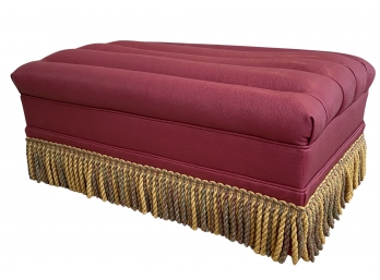 A Wonderful Shagreen Red Fringed Ottoman - Very Nice Details
