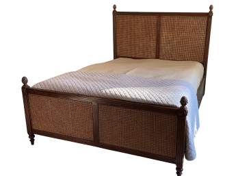 A Beautiful Carved French Style Cane Bed Frame - Queen Size