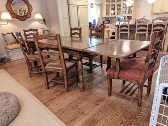 Farm House Dining Table And Six Chairs By Bausman