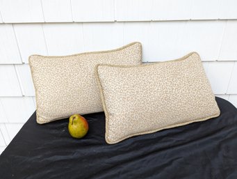 Pair Of Custom Leapard Print Accent Pillows