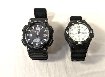 2 Casio Water Resistant And Tough Solar Sports Watches