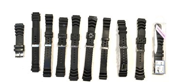 Lot Of Black Rubber Watch Bands