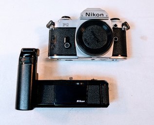 Nikon FG Camera Body With MD-14 Motor Drive 2 Of 2
