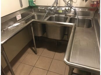 Stainless Steel Commercial Dish Station With Spray Nozzle (See Description)