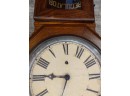 Vintage Regulator Clock With Key , In Working Condition