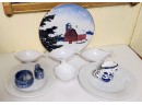 Group Of Tableware, Pottery Barn, Limited Edition Artist's Plate, Fish Bowls And More
