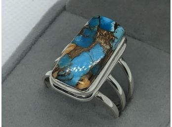 Incredible Sterling Silver / 925 Cocktail Ring With Spiny Oyster - Very Pretty Design - Highly Polished NICE !