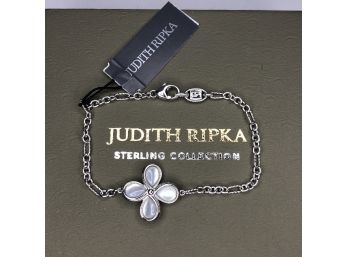 Fabulous Brand New $399 JUDITH RIPKA Sterling Silver / 925 & Mother Of Pearl Flower Bracelet - GREAT GIFT !