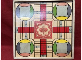 1918 Parcheesi Game Board Framed In Wood
