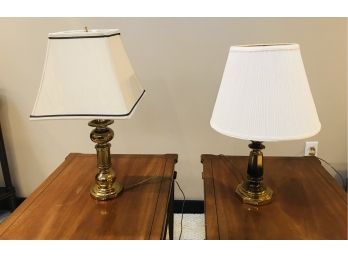 Pair Of Quality Brass Lamps