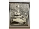 Trumpeter Swan Family. Original And Signed Pencil Sketch By Wildlife Artist Diane McDaniel-Iverson.