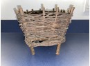 Pair Of Antique Baskets. The Twig Basket Is Ancient.