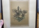 Marjorie C. Pzales. Framed, Matted And Signed Print Princes Street From Calton Hill Edinburgh, Scotland.