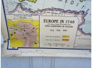 Vintage 1960s School Map. Europe In 1740. Printed By Denoyer-Geppart Co. Chicago. Measures 36' X 44'.